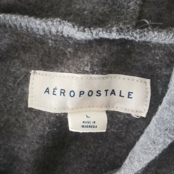 Aeropostale  Men's size L gray and white hoodie sweatshirt - Picture 13 of 14